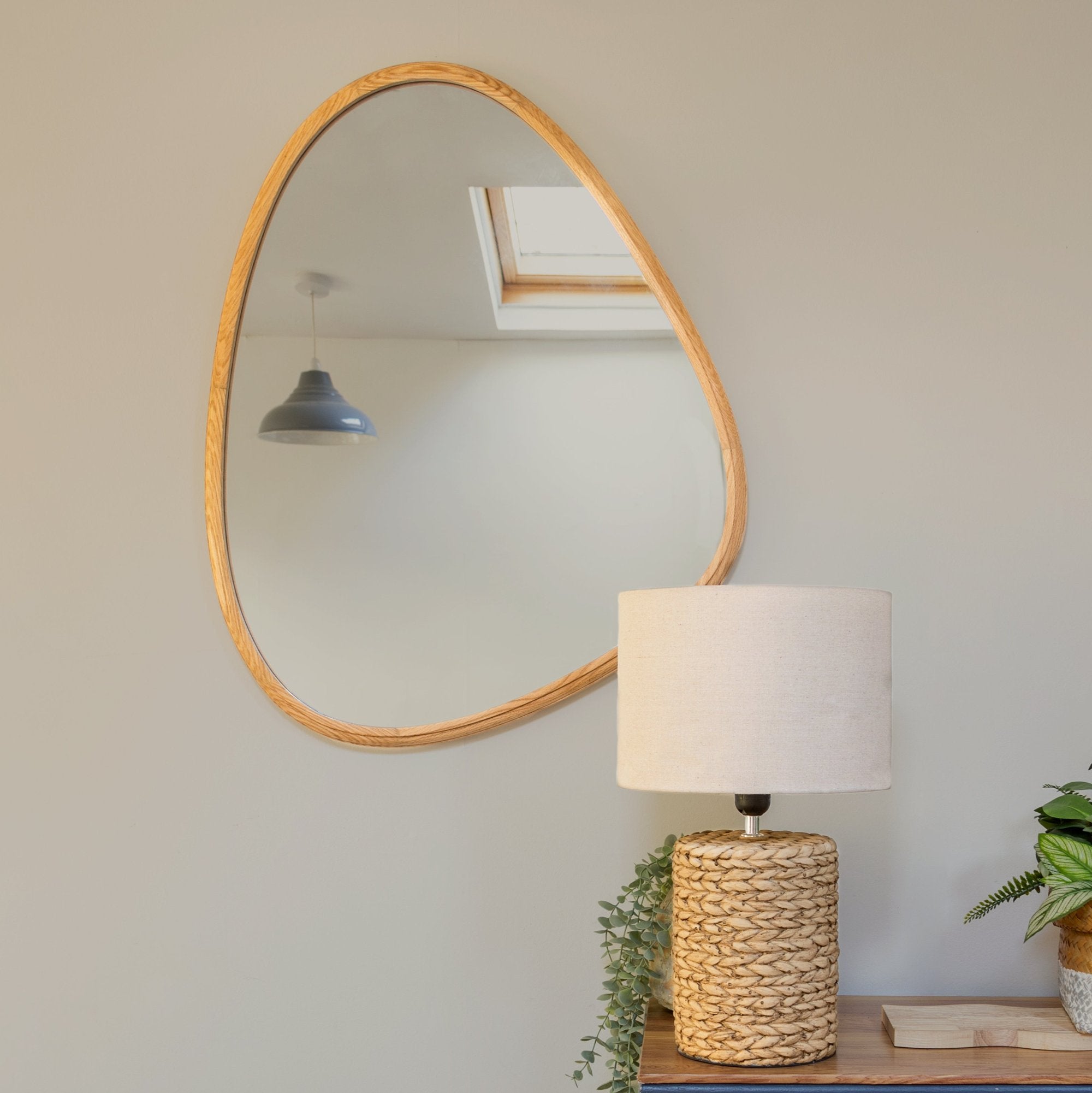 Natural Oak Teardrop Wall Mirror Small or Large